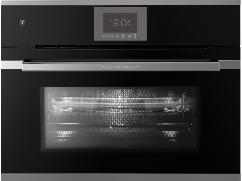 Компактный духовой шкаф с микроволнами Kuppersbusch CBM 6550.0 S3 Silver Chrome