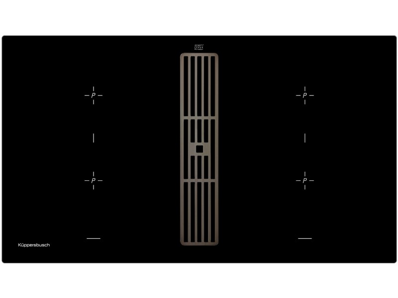 Индукционная варочная панель с вытяжкой Kuppersbusch KMI 9850.0 SR Black Chrome