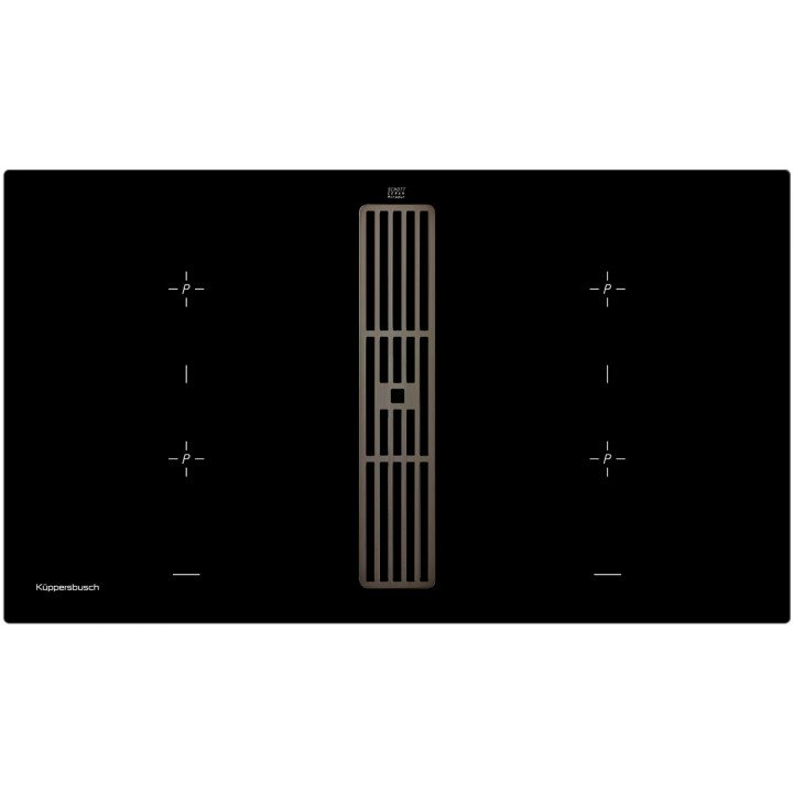 Индукционная варочная панель с вытяжкой Kuppersbusch KMI 9850.0 SR Black Chrome