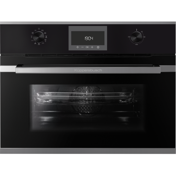 Компактный духовой шкаф с микроволнами Kuppersbusch CBM 6330.0 S3 Silver Chrome