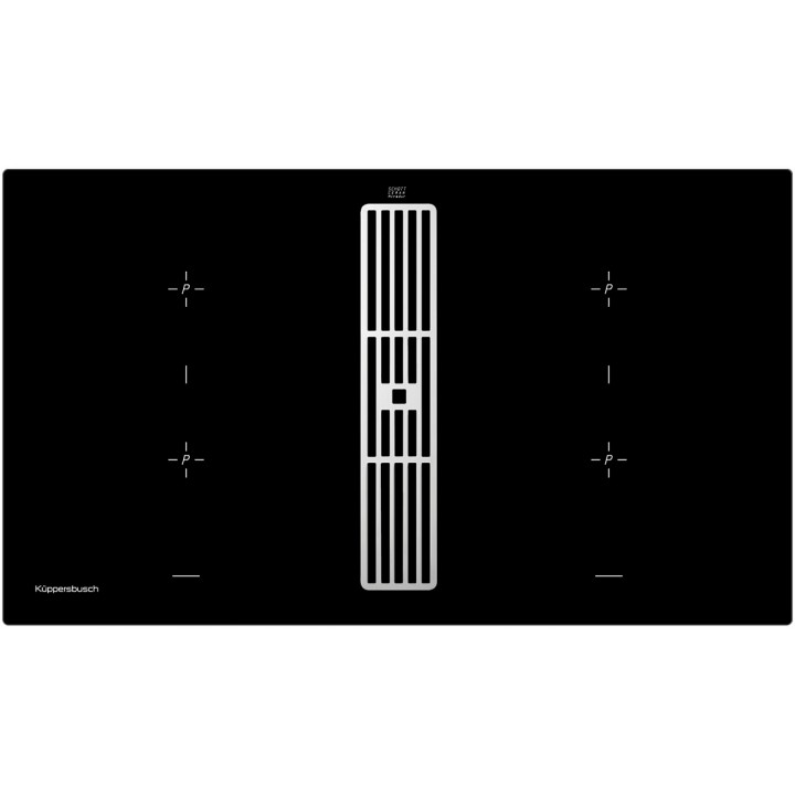 Индукционная варочная панель с вытяжкой Kuppersbusch KMI 9850.0 SR Silver Chrome