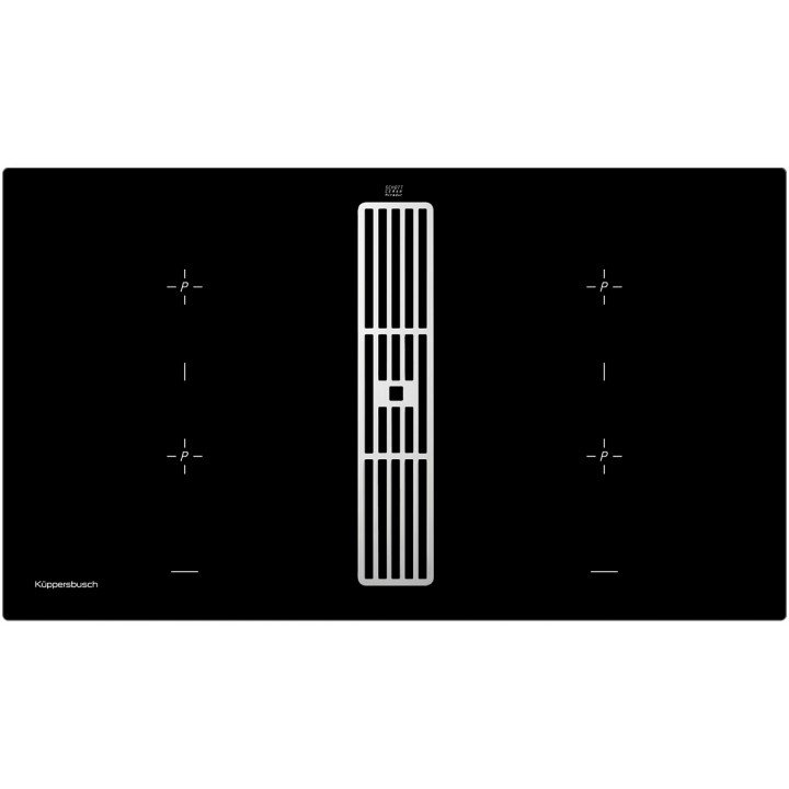Индукционная варочная панель с вытяжкой Kuppersbusch KMI 9850.0 SR Silver Chrome